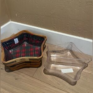 Longaberger Red and Green Star-Shaped Basket Set